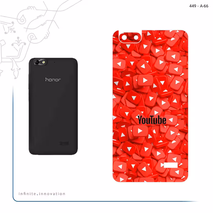برچسب پوششی ماهوت مدل Youtube مناسب برای گوشی موبایل آنر 4C