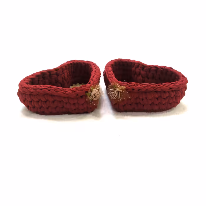 سبد قلاب بافی تریکو مدل قلب طرح گندمی 12