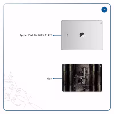 برچسب پوششی ماهوت مدل Gun مناسب برای تبلت اپل iPad Air 2013 A1476