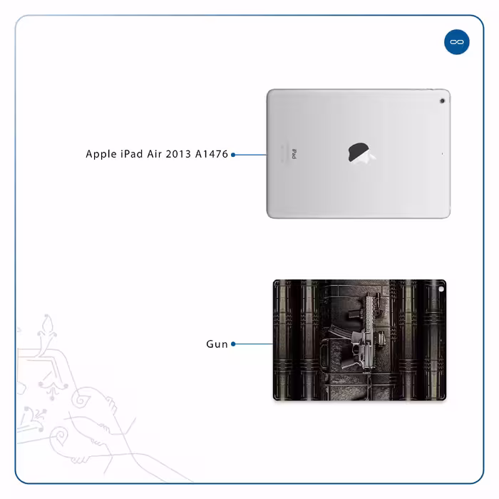 برچسب پوششی ماهوت مدل Gun مناسب برای تبلت اپل iPad Air 2013 A1476