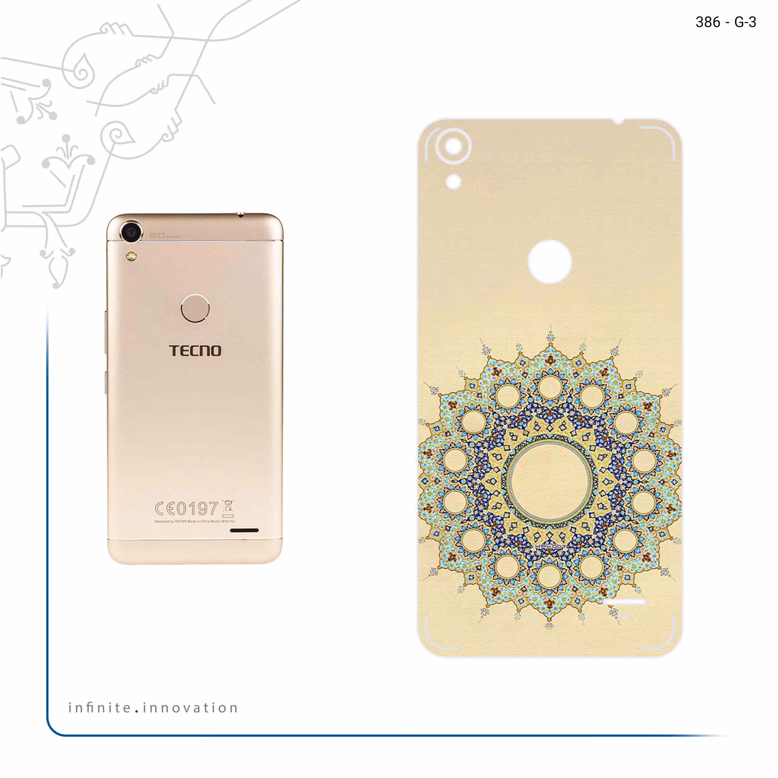 برچسب پوششی ماهوت مدل Art of Illumination 2 مناسب برای گوشی موبایل تکنو WX4 Pro