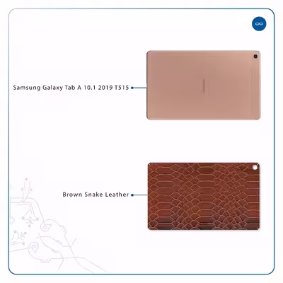 برچسب پوششی ماهوت مدل Brown-Snake-Leather مناسب برای تبلت سامسونگ Galaxy Tab A 10.1 2019 T515