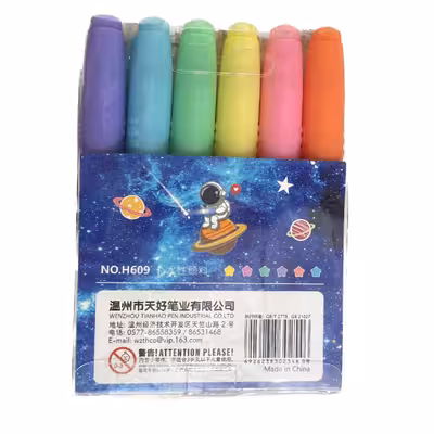 ماژیک علامت گذار مدل کهکشانی فضانورد long بسته 6 عددی