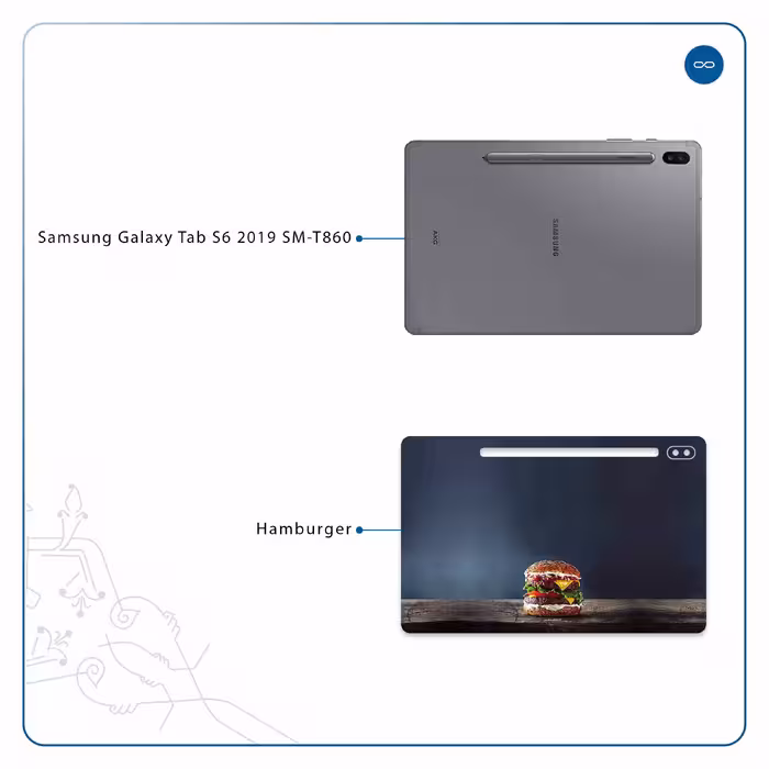 برچسب پوششی ماهوت مدل Hamburger مناسب برای تبلت سامسونگ Galaxy Tab S6 2019 SM-T860