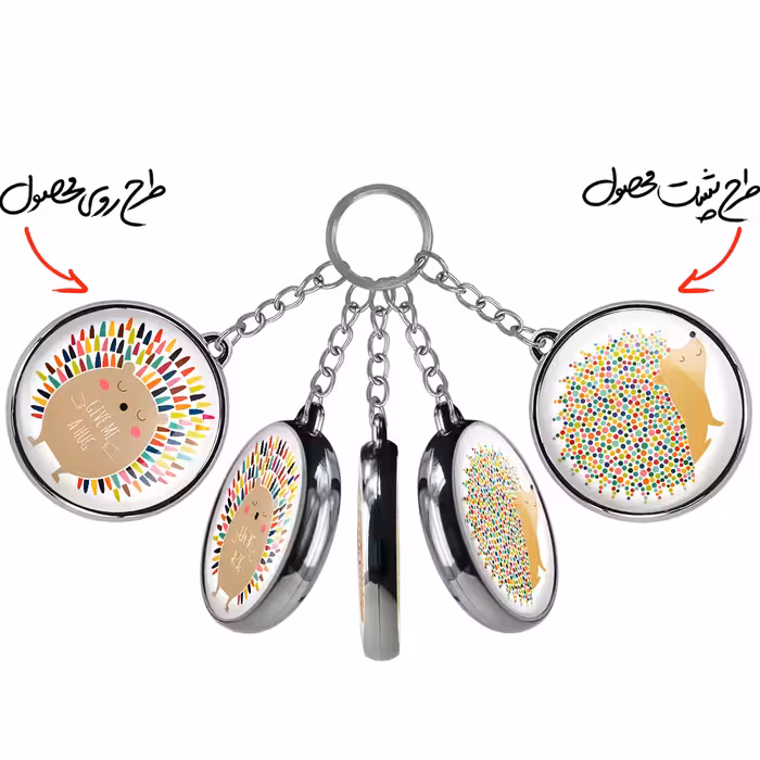 جاکلیدی خندالو طرح جوجه تیغی مدل دوطرفه کد 50605071