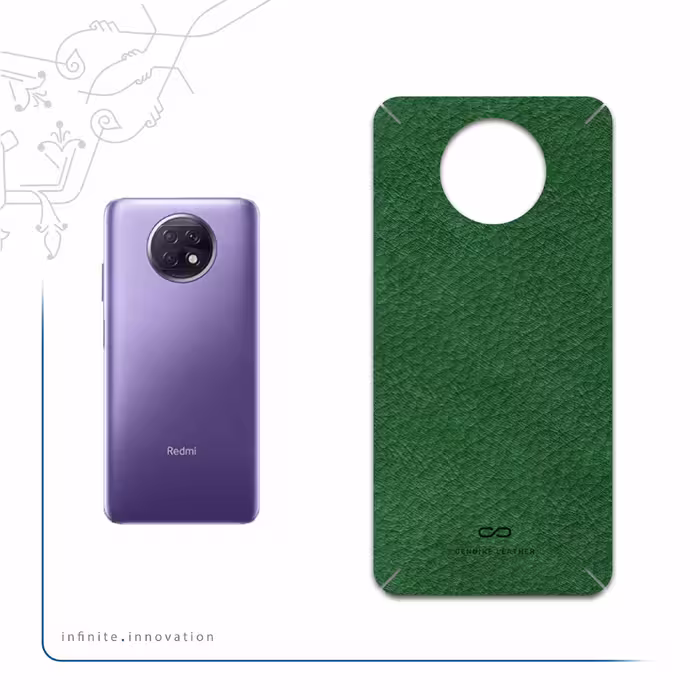 برچسب پوششی ماهوت مدل Green-Leather مناسب برای گوشی موبایل شیائومی Redmi Note 9T