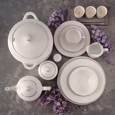 سرویس غذاخوری 102 پارچه چینی زرین ایران سری رادیانس مدل سمن درجه یک