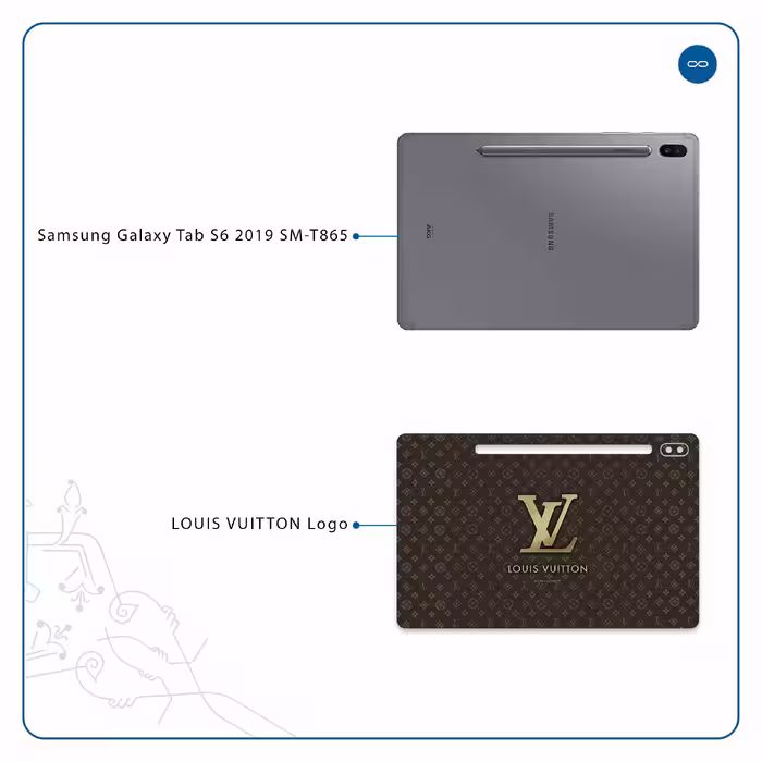 برچسب پوششی ماهوت مدل LOUIS-VUITTON-Logo مناسب برای تبلت سامسونگ Galaxy Tab S6 2019 SM-T865