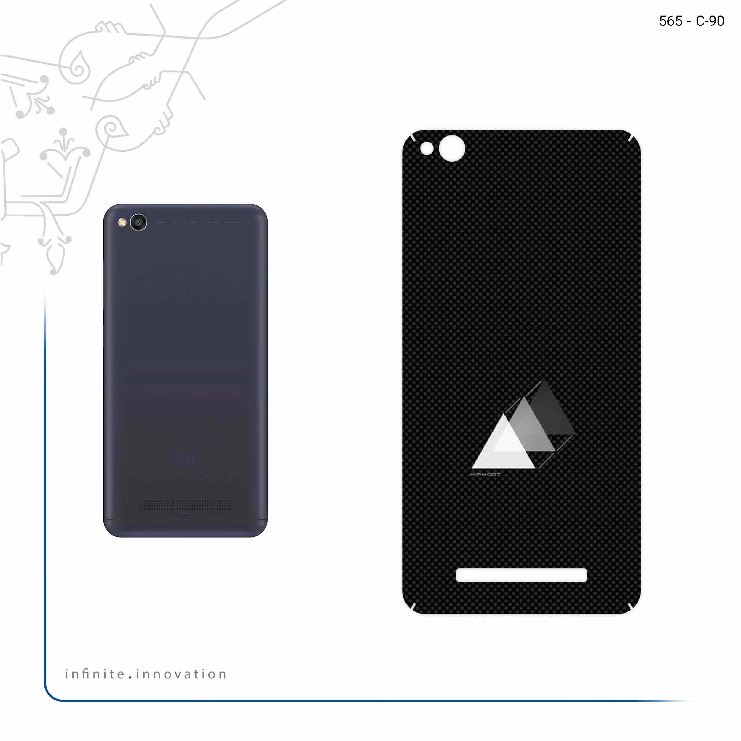 برچسب پوششی ماهوت مدل Minimal 3 Triangle Icon مناسب برای گوشی موبایل شیائومی Redmi 4A