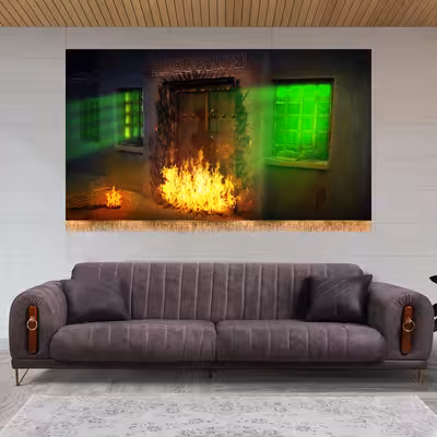 پرچم مدل پشت منبری شهادت حضرت زهرا کد 8484M