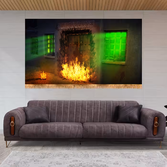 پرچم مدل پشت منبری شهادت حضرت زهرا کد 8484M