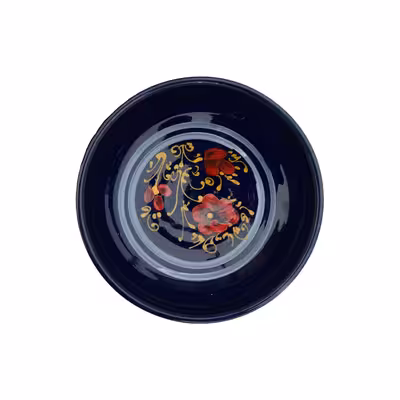 کاسه سفالی طرح گل قرمز