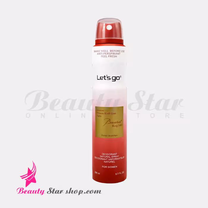 اسپری خوشبو کننده بدن زنانه لتس گو مدل Barakkat Rouge 540 حجم 200 میلی لیتر