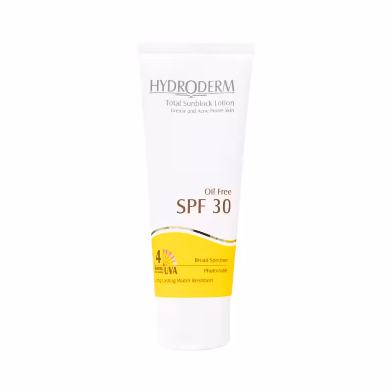 لوسیون ضد آفتاب SPF30 فاقد چربی بدون رنگ هیدرودرم