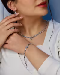 سرویس مجلل نقره جواهری زنانه کد 60390
