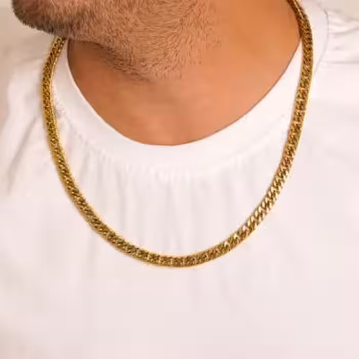 زنجیر استیل 304 کارتیه 7 میل طلایی - نماد اصالت و زیبایی z8.