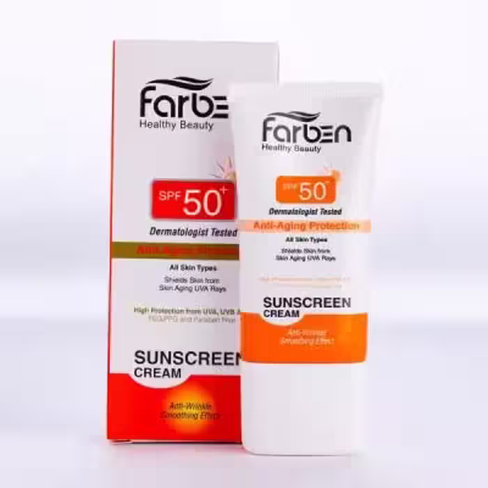 کرم ضد آفتاب و ضد چروک فاربن SPF50 بژ روشن حجم 50 میلی لیتر