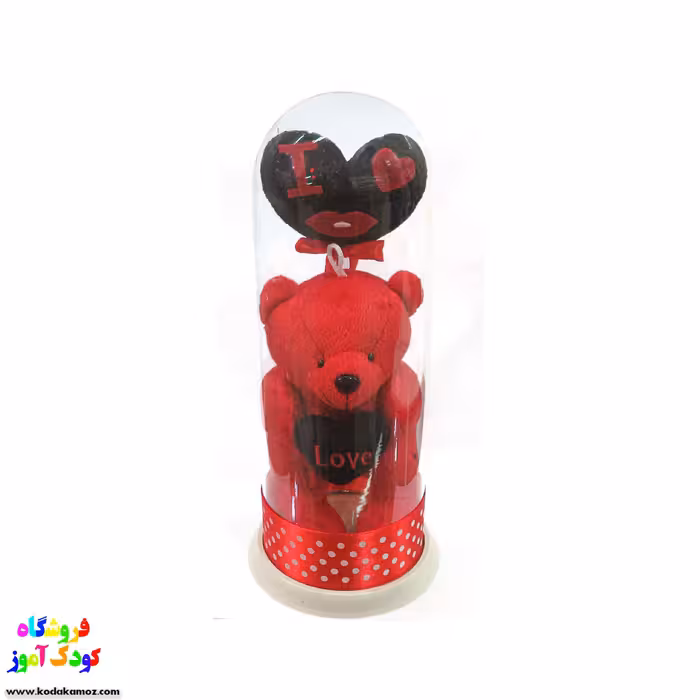 خرس شیشه ای ولنتاین 30 سانتی متری