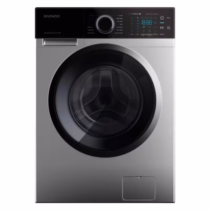 ماشین لباسشویی اتوماتیک دوو مدل LM-850SB ظرفیت 8 کیلوگرم نقره ای پنل مشکی