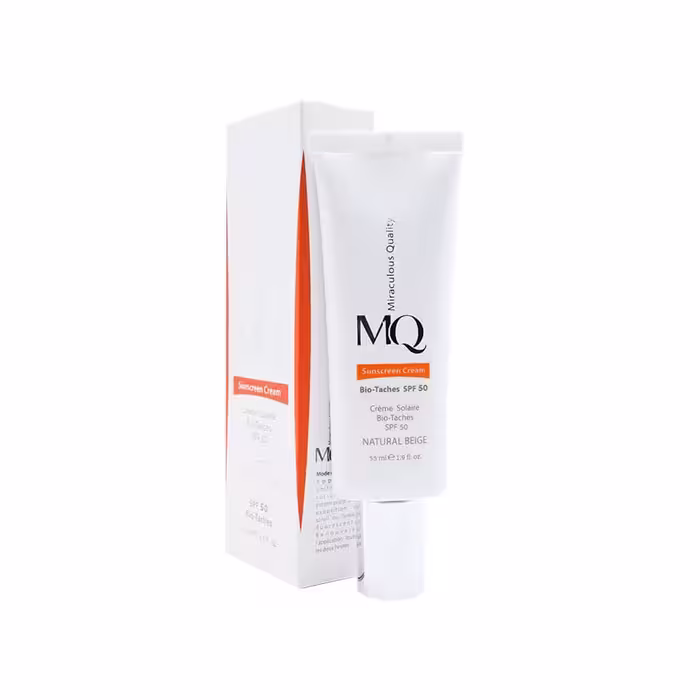 کرم ضد آفتاب و ضد لک ام کیو Spf 50 بژ طبیعی حجم 55 میلی لیتر