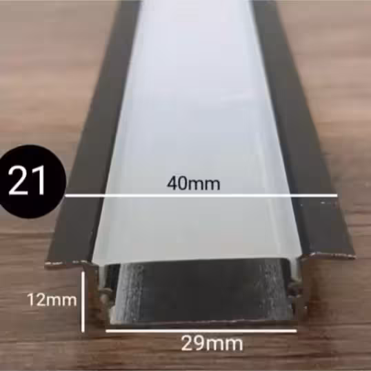 پروفیل لاینر نوری (آلومینیومی)توکار  به همراه دیفیوزرکد21