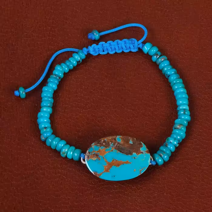 دستبند فیروزه خزامه کد 30419 - جواهری مشاهیر