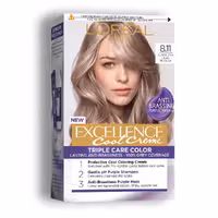 کیت رنگ مو لورال شماره 8.11 رنگ بلوند تیره دودی نسکافه ای