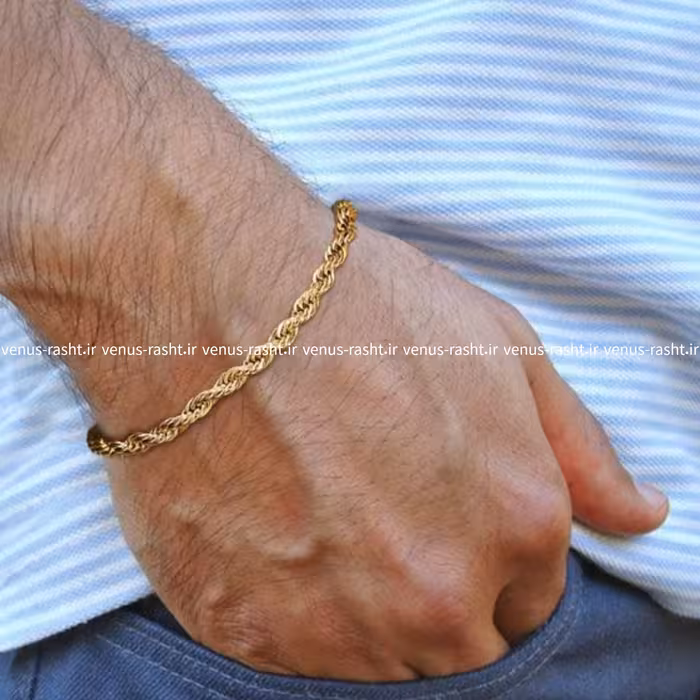 دستبند طنابی استیل اسپرت و یونیسکس مردانه و زنانه کد 2384