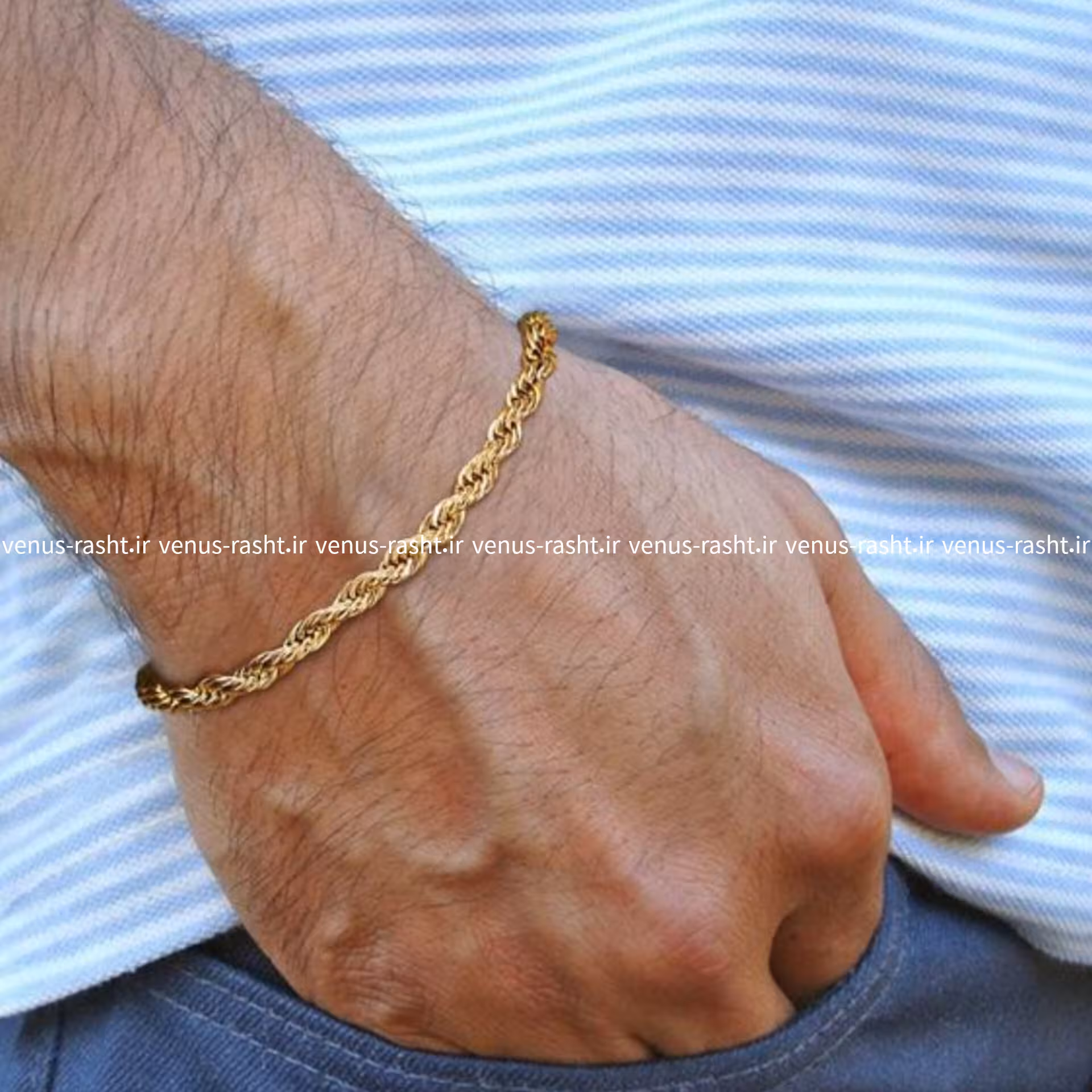 دستبند طنابی استیل اسپرت و یونیسکس مردانه و زنانه کد 2384