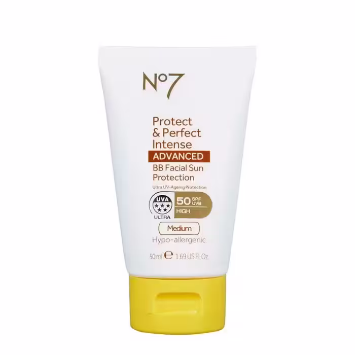 قیمت و خرید محافظ پوست نامبر سون مدل Protect &amp; Perfect Intense ADVANCED BB Facial Sun Protection SPF50 Medium 50ml اورجینال