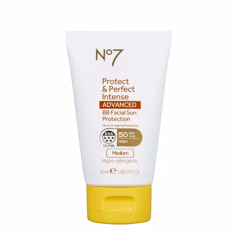 قیمت و خرید محافظ پوست نامبر سون مدل Protect &amp; Perfect Intense ADVANCED BB Facial Sun Protection SPF50 Medium 50ml اورجینال