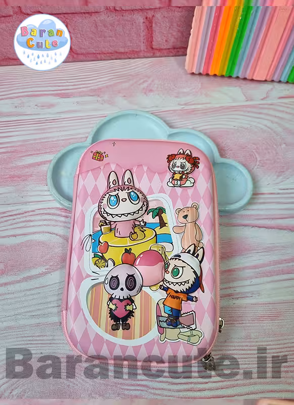 جامدادی وارداتی کتابی برجسته طرح لبوبو و دوستان