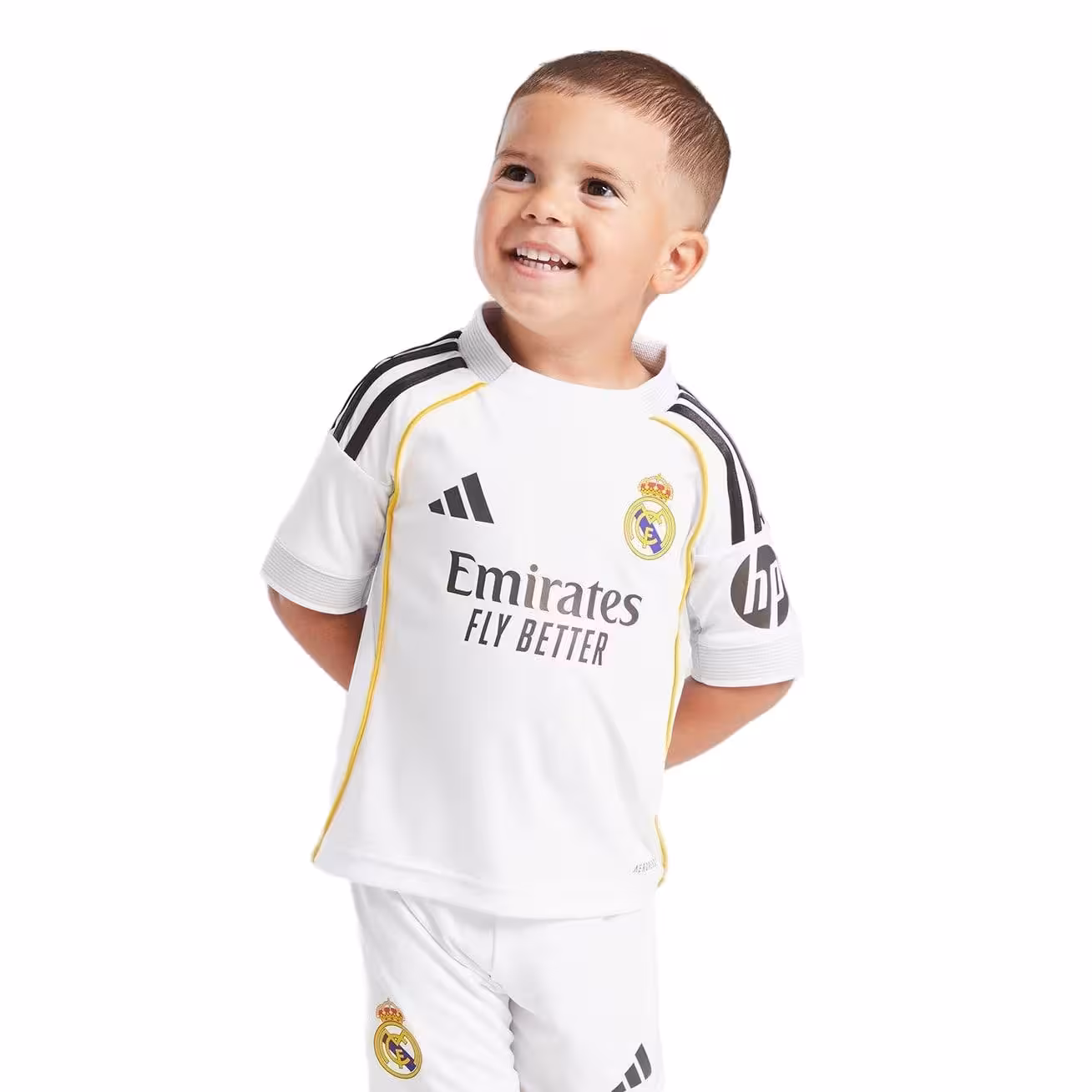 کیت اول رئال مادرید فصل 2026-2025 بچگانه (پیراهن شورت) ورژن هواداری