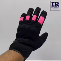 دستکش زمستانی موتور سیکلت برزنتی مشکی صورتی TRY pink