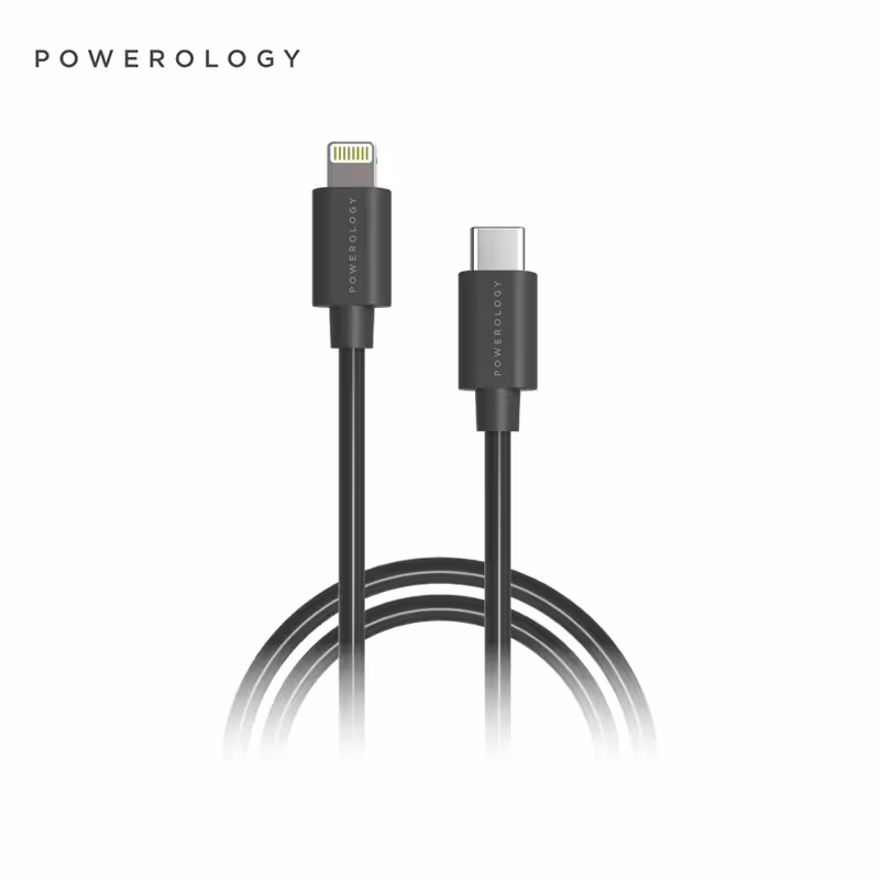 کابل لایتنینگ به تایپ سی 3 متری پاورولوجی Powerology P3BCLBK USB-C to Lightning Cable
