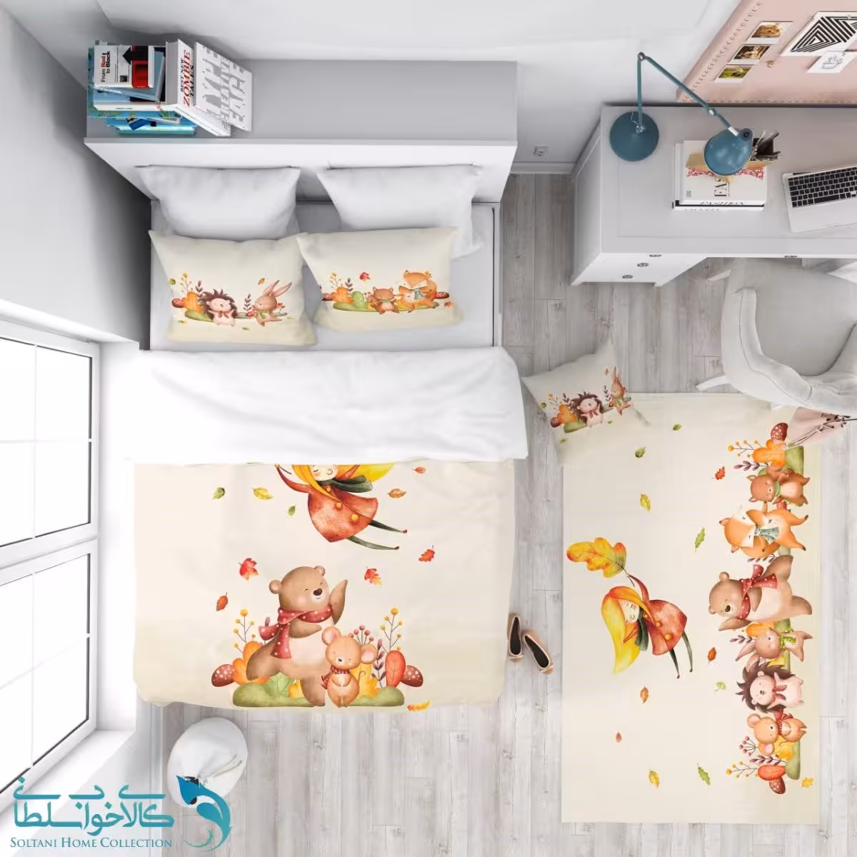 روتختی طرح حیوانات جنگل سایز یکنفره کد A2785