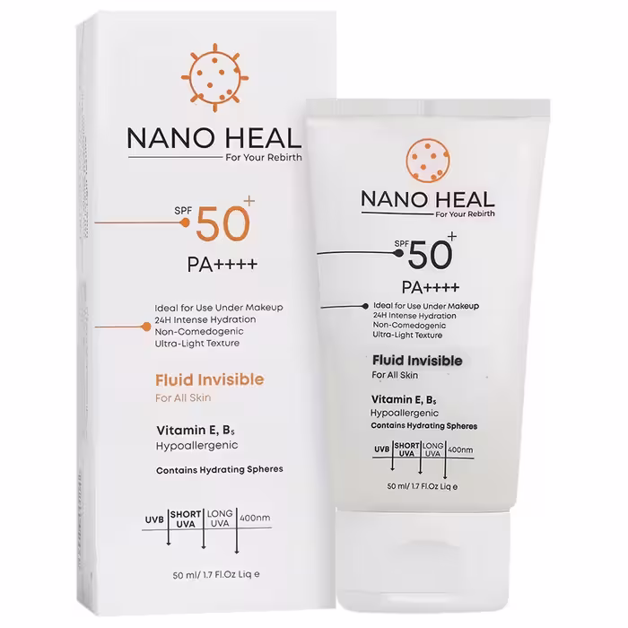 فلوئید ضد آفتاب انواع پوست SPF50 نانوهیل