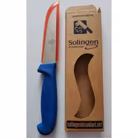 چاقوی آشپزخانه زولینگن (Solingen) با دسته آبی – طول کلی 27 سانتی‌متر – ساخت آلمان