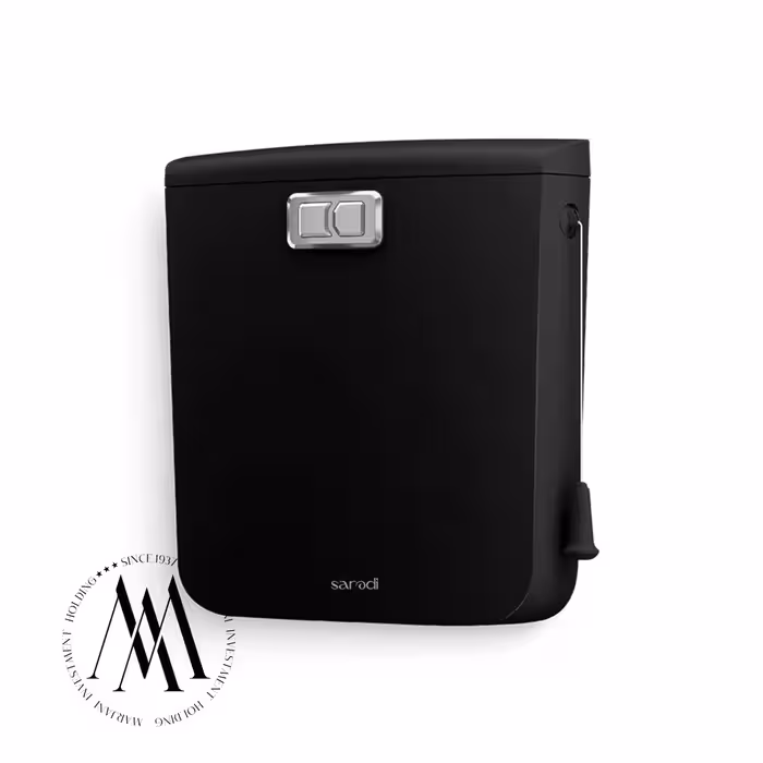 فلاش تانک ایمن آب مدل کاسپین رنگ مشکی کلید کروم