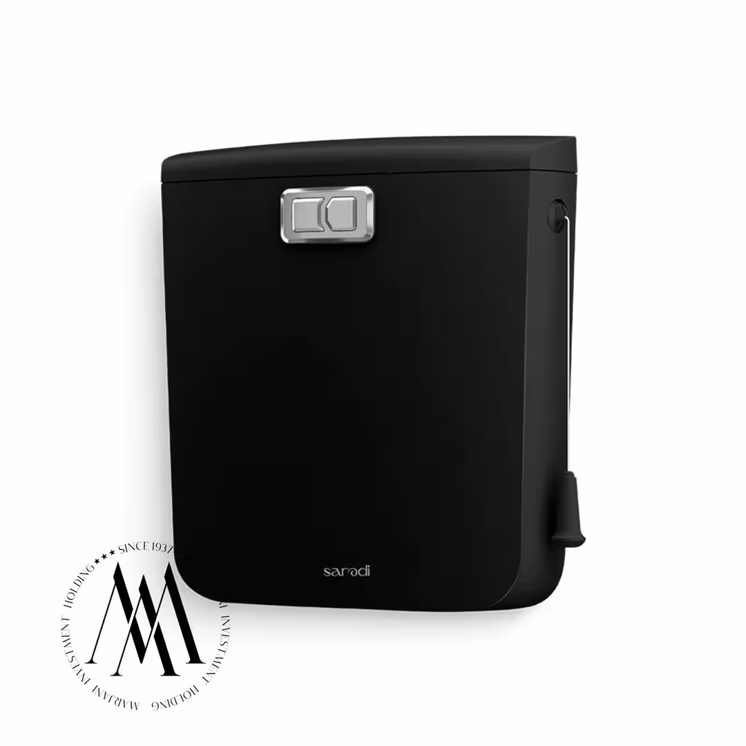 فلاش تانک ایمن آب مدل کاسپین رنگ مشکی کلید کروم