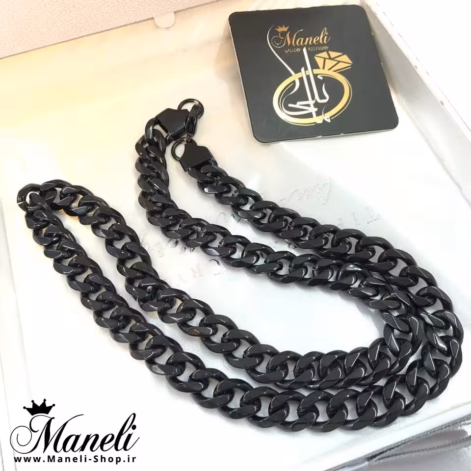 زنجیر کارتیر مشکی استیل 140036