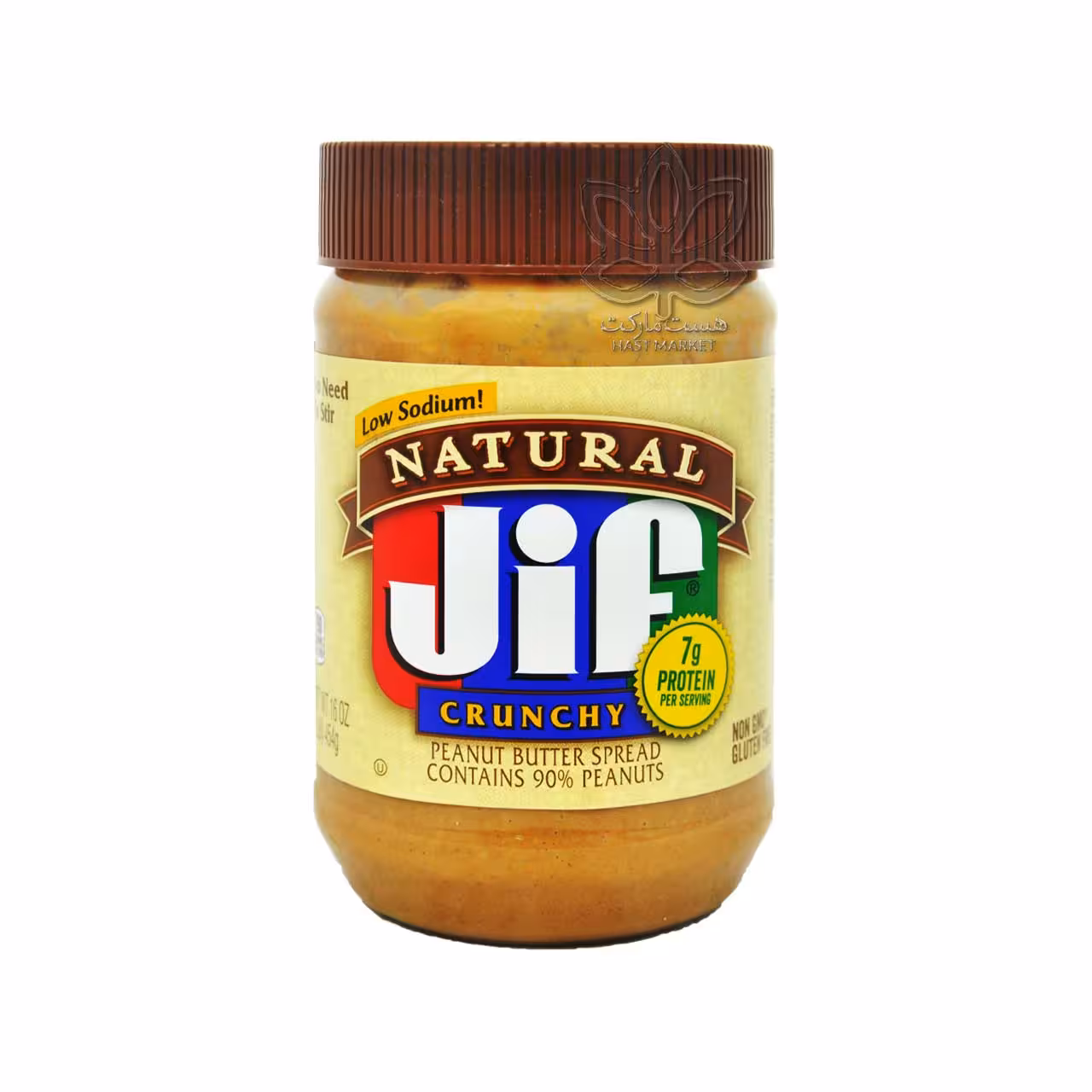 کره بادام زمینی کرانچی ( کم سدیم ) 454 گرم نچرال جیف - jif