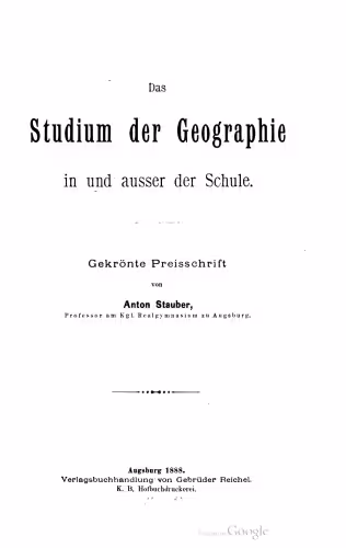 خرید و دانلود نسخه کامل کتاب Das Studium der Geographie in und ausser der Schule