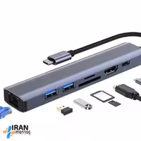 تبدیل و هاب 7 پورت USB-C/Type-C مدل BYL-2303 با ساختار مقاوم
