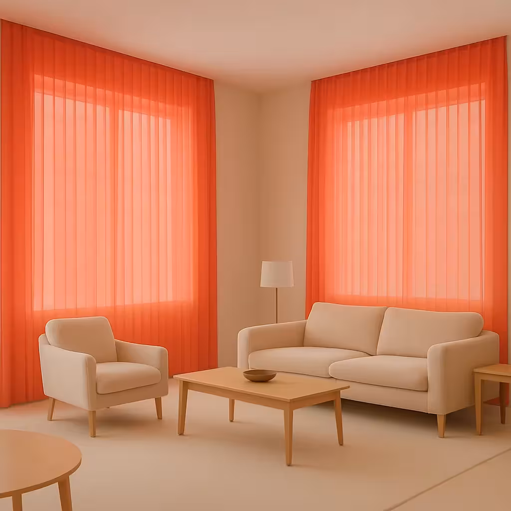 پرده مینیمال حریر ساده قرمز کد 583