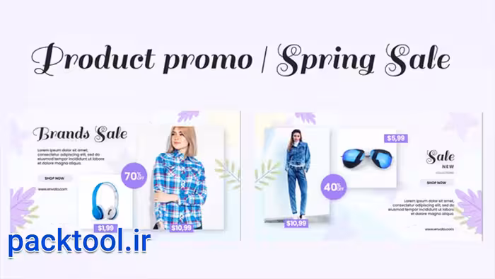 پروژه آماده افتر افکت فروش ویژه محصولات بهاری Spring fashion sale - پک تول