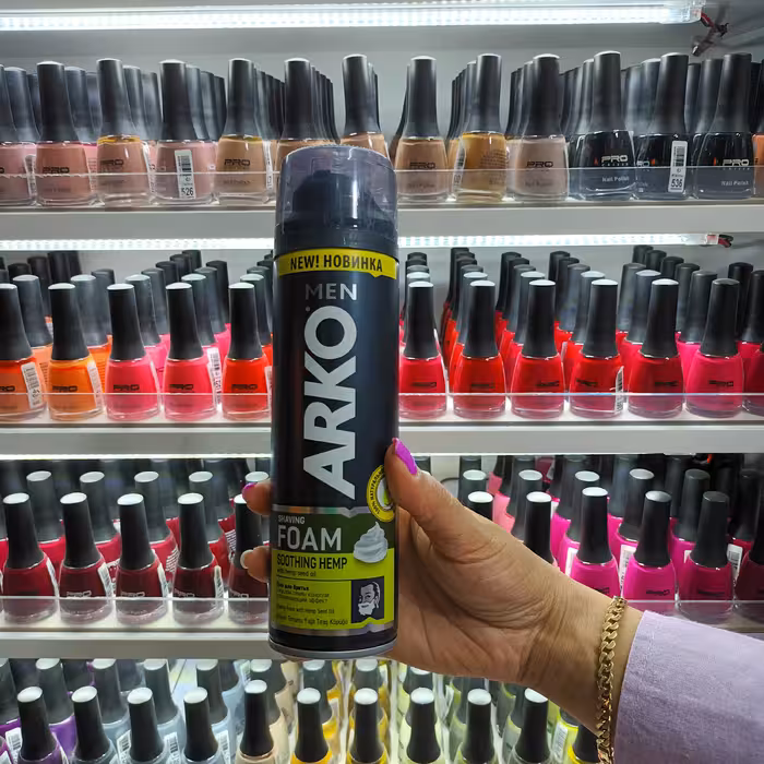 فوم اصلاح صورت آرکو ARKO مدل Soothing Hemp مناسب انواع پوست حاوی روغن دانه کنف تسکین دهنده و نرم کننده حجم:200 میل