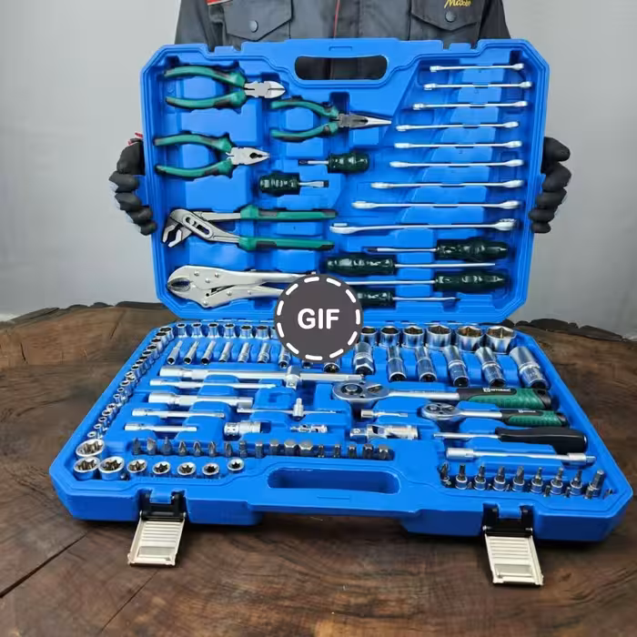 مجموعه جعبه بکس و ابزار 131 عددی سنگین اینتیمکس مدل 4009