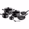 سرویس قابلمه 11 پارچه تفال مدل TEFAL DarkStone 11pc مشکی ست B