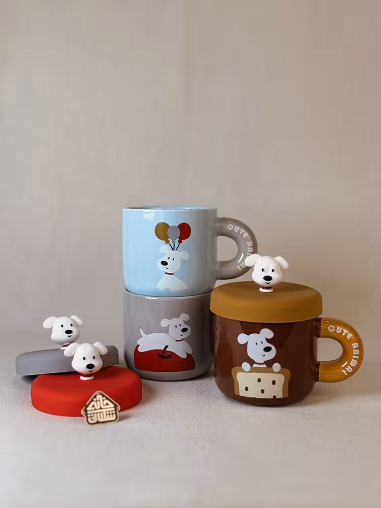 ماگ درب سیلیکون سگ تیزپا بامزه کد002892